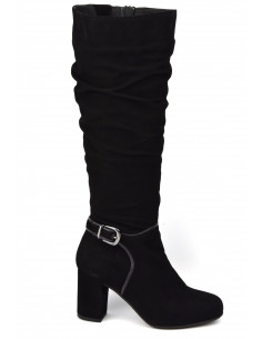 Boots, black suede, woman small sizes 33, 34, Blande, Bella B