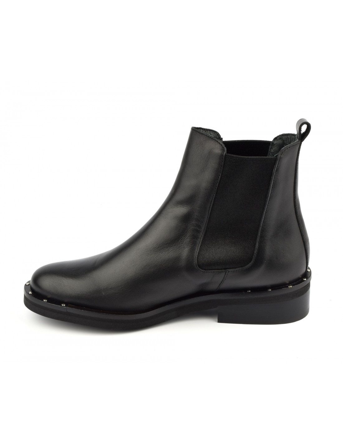 Chelsea boots, round toe, smooth black leather, 1752, Dansi