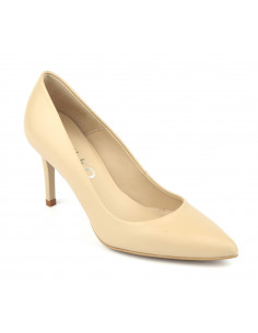 Smooth nude leather pumps, Rylko, Poland, woman small size