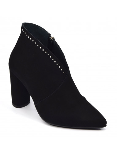 Black suede booties outlet low heel