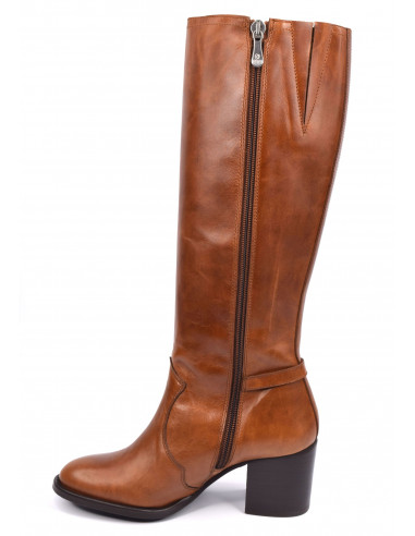 Bottes cuir store marron femme