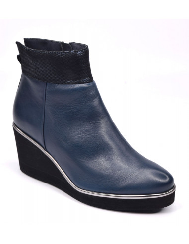 Navy wedge outlet ankle boots