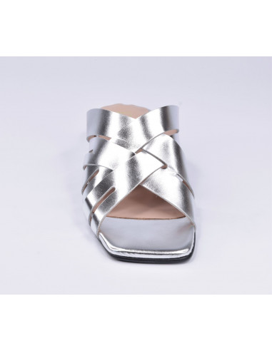 Mules con punta quadrata, Argento- 2342 Dansi Pointurre 32-33-34