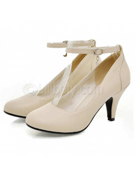 Zapatos beige "Ambroisie" con tacones pequeños para mujer en tallas pequeñas