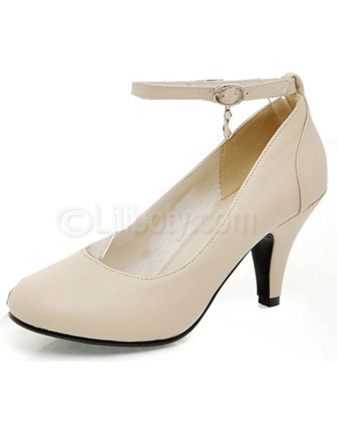 Zapatos beige "Ambroisie" con tacones pequeños para mujer en tallas pequeñas