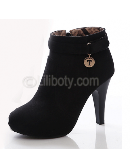 Black "Calampelis" boots with heels in small size for women