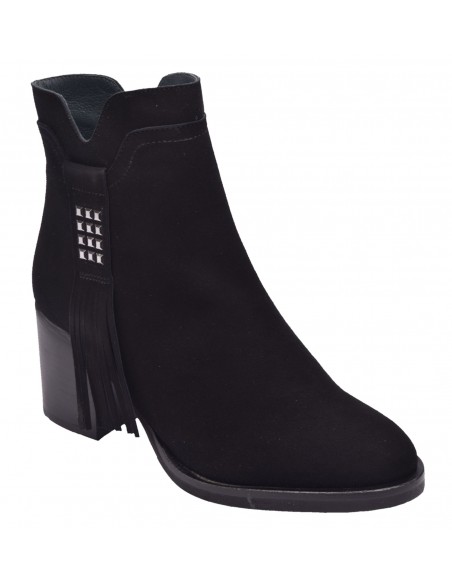 chaussure, bottines, femme petites pointures, noir, vue diagonale