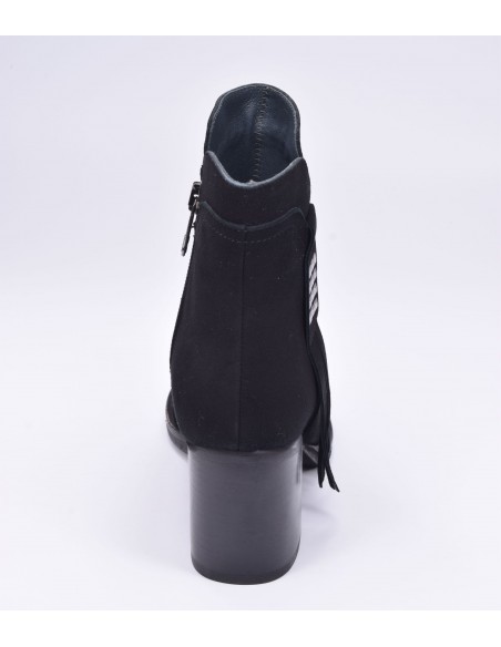 scarpa, stivaletti, donna con taglie piccole, nero, vista tacco posteriore