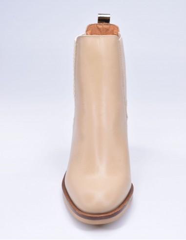 chaussure, bottines, femme petites pointures, nude, vue avant chaussure, bottines, femme petites pointures, nude, vue avant