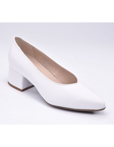 Escarpins Trotteur Cuir Lisse Blanc, Femme Petite Pointure 33 34 35 Escarpins Trotteur Cuir Lisse Blanc, Femme Petite Pointure 33 34 35