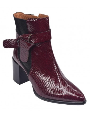 Croco Patent Burgundy Ankle Boots 5001 Dansi 32 33 34 35 Liliboty