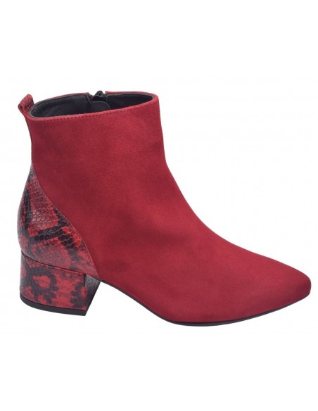 Boots daim rouge femme petite pointure 33 34 35