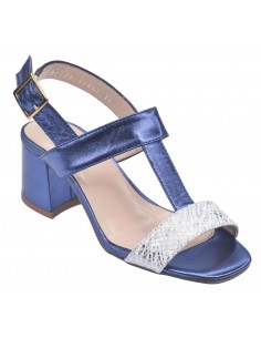 Sandales Cuir Métallisé Bleu, Lima, Bella B, femme petites pointures 33 34