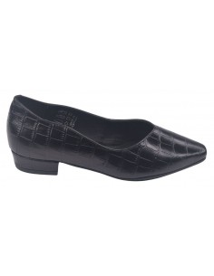 Ballerines, Cuir Croco Noir, Gant, Bella B, femmes petites pointures 33 34 35