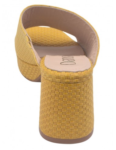 Platform Mules, Yellow Leather 6464, Dansi- 32 33 34 35