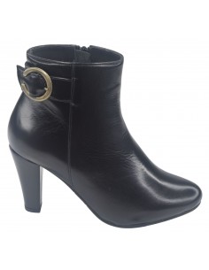 Bottines Cuir Lisse Noir ,Varas, Bella B, Femme Petite Pointure, Vu Profil