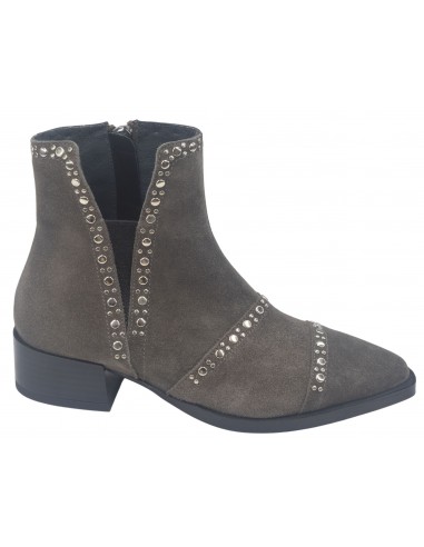 Bottines Cuir Suédine Gris, 6928, Dansi, femme petite pointure 32 33 34 35