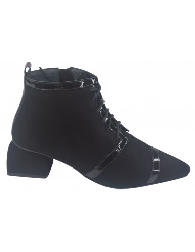 Bottines Lactets Cuir Suédine Noir, 6984, Dansi, femme petite pointure 32 33 34 35