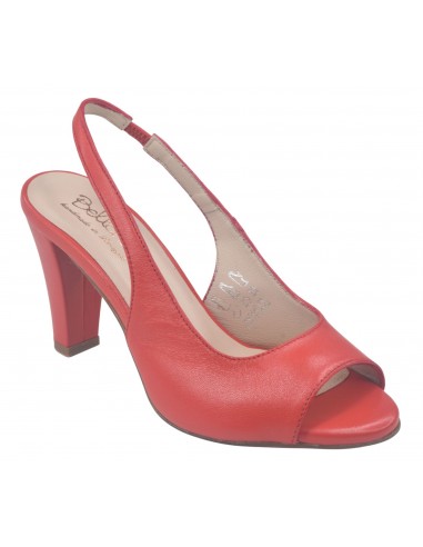 Escarpins Ouverts, Cuir Lisse Rouge, Varberg, Bella B, petits pieds femme 33 34