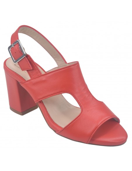 Sandales Cuir Lisse Rouge, Blazer, Bella B, chaussure femme petite pointure