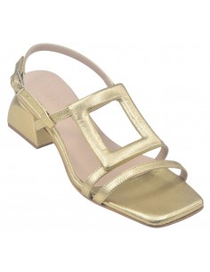 Sandales femme petites pointures Dansi 7454 cuir doré, talon carré 4 cm