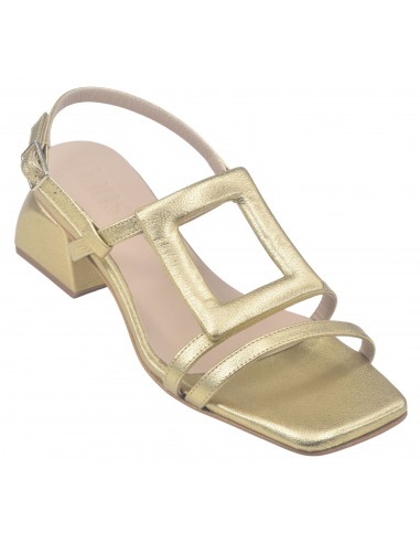 Sandales femme petites pointures Dansi 7454 cuir doré, talon carré 4 cm