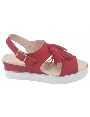 Sandales compensées Rouge - Dansi 7533, femme petite pointure