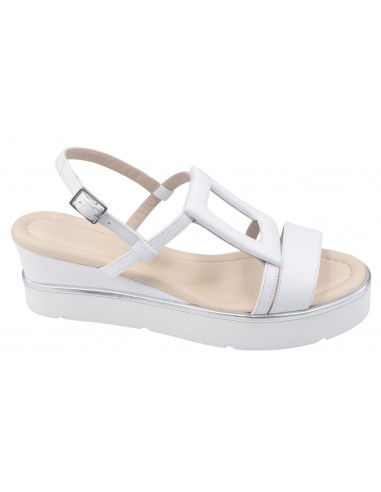 Sandales compensées cuir lisse blanc - Dansi 7531, petites pointures femme