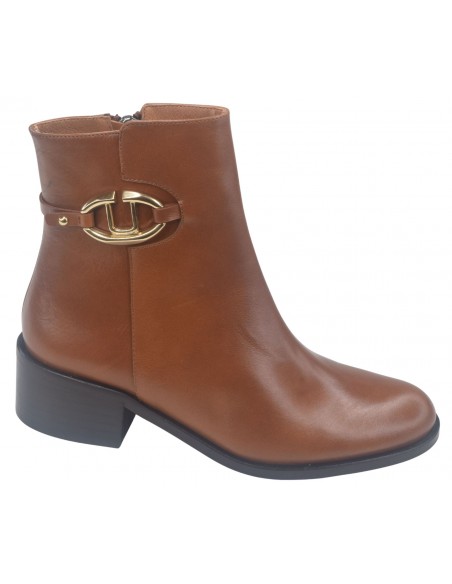 Bottines Cuir Lisse Cognac, 8190B, Dansi, Bottines Femme Petite Pointure 32 33 34 35