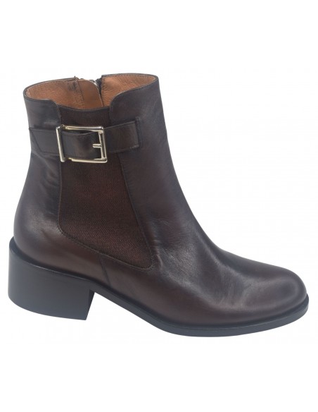 Bottines Cuir Lisse Marron, 8191B, Dansi, Bottines Femme Petite Pointure 32 33 34 35