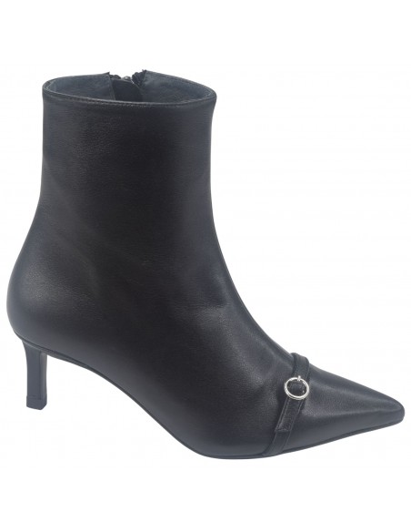 Bottines Elégantes Cuir Lisse Noir, 8100, Dansi, femme petite pointure 32 33 34 35