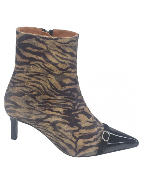 Bottines Elégantes, Daim Zèbre, 8126A, Dansi, petite pointure femme 32 33 34 35