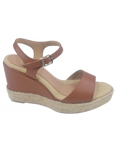 Sandales compensées, Cuir Lisse Marron Nougat, Agnes-P, Toni Pons, petits pieds femme 33 34