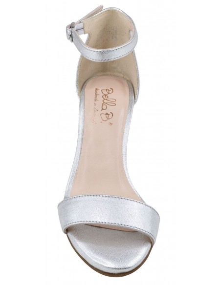 Sandales cuir argent Bella B Portugal – petites pointures femme 33 34 – vue dessus