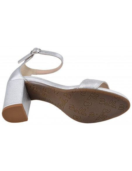 Sandales cuir argent petites pointures femme – semelle caoutchouc souple