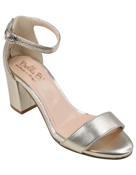 Sandales cuir Or Bella B Blandy talon 7 cm petites pointures femme 33 34