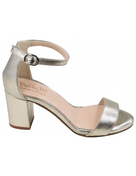 Sandales Or métallisé talon bloc 7 cm Bella B femme 33 34