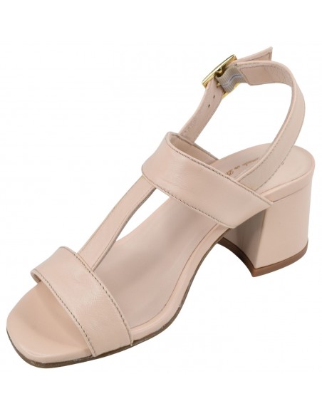 Bride cheville boucle dorée sandales Lima cuir nude 33 34