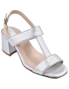 Sandales Lima Argent cuir – Vue 3/4 élégante