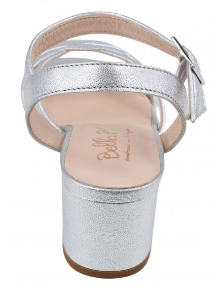 Sandales Asterias argent talon 5.5 cm vue arrière