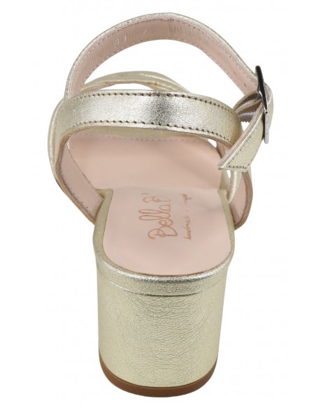 Sandales cérémonie femme cuir or – talon carré 5,5 cm