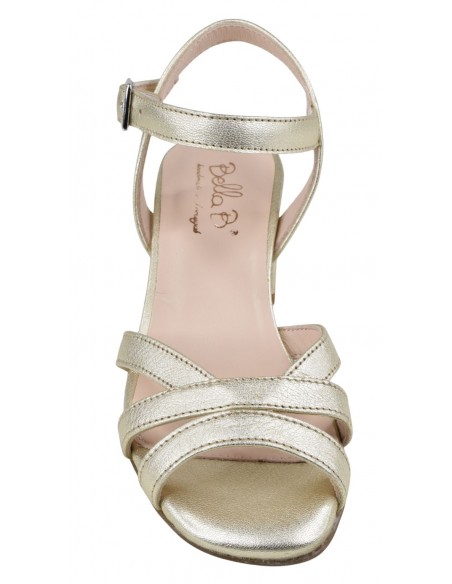 Sandales élégantes or cuir métallisé – petites pointures 33 34