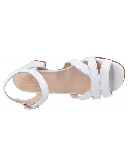 Sandales cuir blanc petites tailles 33 34 détail brides croisées