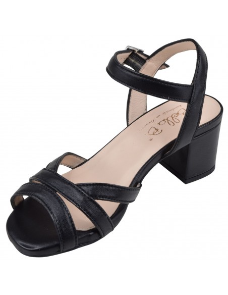 Sandales noir petites tailles 33 34 vue trois-quarts