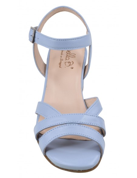 Sandales cuir bleu ciel Asterias Bella B vue dessus