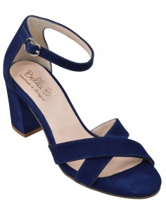 Sandales Bess daim bleu marine Bella B talon 7 cm femme petites pointures 33 34