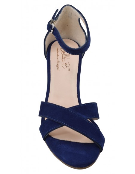 Sandales bleu marine petite pointure vue avant élégante talon haut