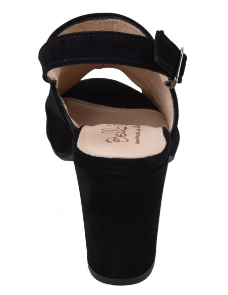 Vue arrière sandales Blossom daim noir