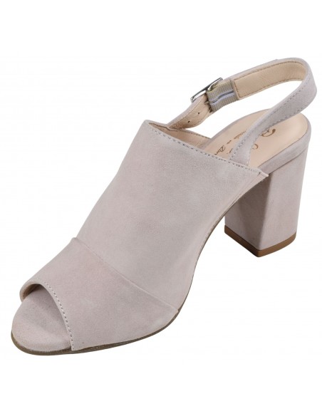 Sandale daim nude vue avant ouverte élégante cérémonie