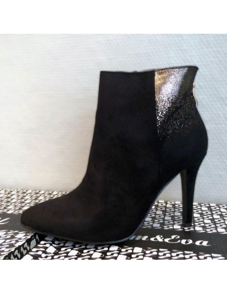 cheap women shoes Black and gold chic ankle boots low price party